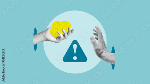 Wallpaper Mural Bribery and Corruption Concept, Illegal Cash Payment and Refusal Warning, Hands Offering Money with Stop Symbol, Anti Corruption and Crime Prevention Torontodigital.ca