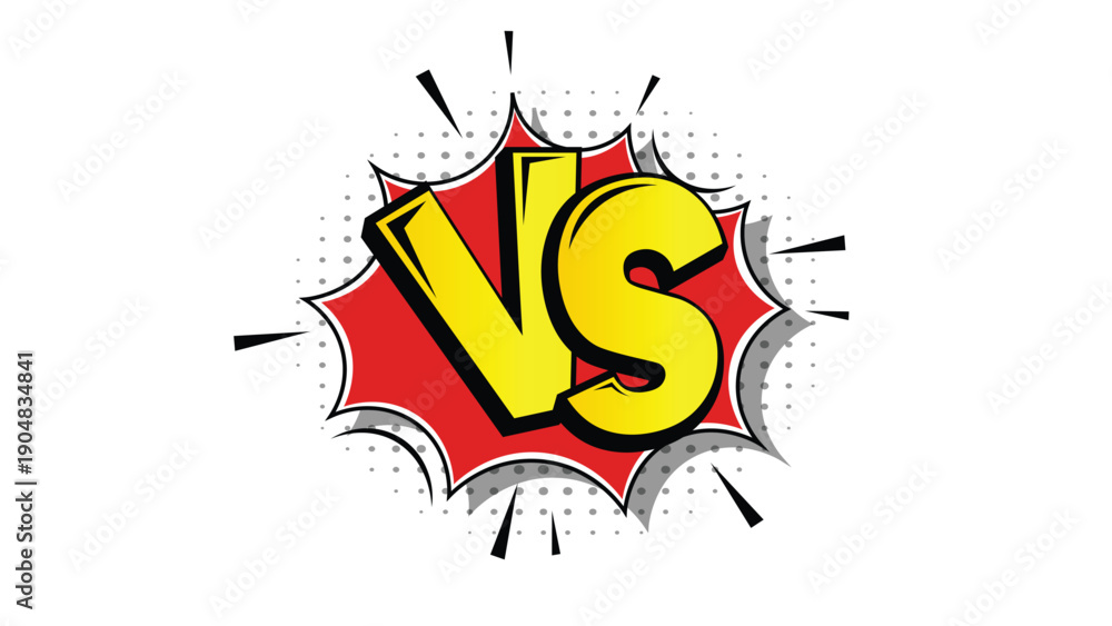Obraz premium VS Comic Text Pop Art Explosion Vector Illustration