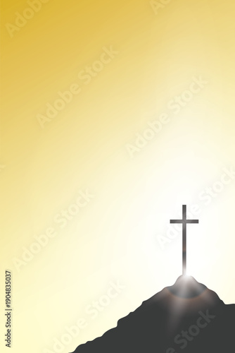 Series of Christianity themed background in simple golden sky and silhouette style perfect for flyer print poster background