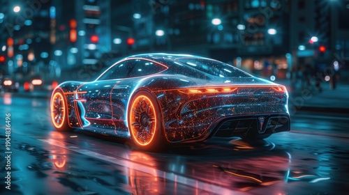 Future Mobility Electric Car Abstract Copy Space