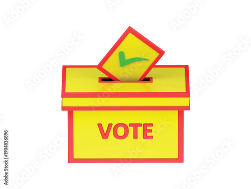  a ballot box icon 3d render illustration