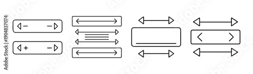 Collection of UI scroll bar and arrow icons with plus and minus symbols