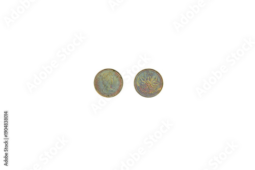 Obraz na plátně 1 cent Canada 1985 old coin isolated on transparent background