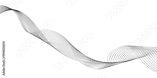 An abstract blue vector background featuring a light 3d wave pattern and flowing quill lines that create a nature inspired bird feather illustration with curved art texture for a backdrop design