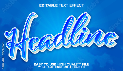  Headline News Breaking Report Media Vector Fully Editable Smart Object Text Effect