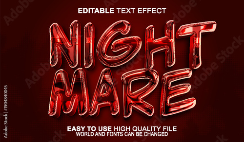  Nightmare Horror Fear Dark Scary Vector Fully Editable Smart Object Text Effect