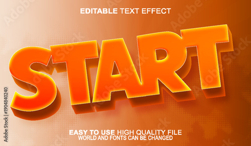  Start Begin Launch Kickoff Action Vector Fully Editable Smart Object Text Effect