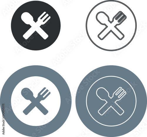 fork and spoon icon. icon symbol for health restaurant food diet and etc
