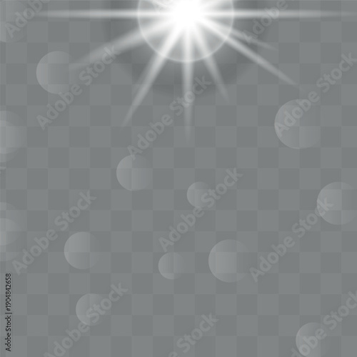 Vector transparent lens flare light effect sun bright sunlight