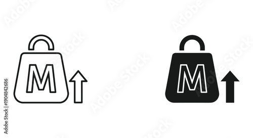 Weight Gain Concept with Dumbbell Icons in Black and White