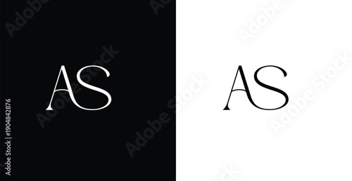 AS Monogram Logo Vector | Elegant Serif Initials Minimal Lettermark