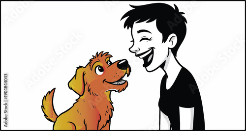 Pet Companionship Vector Illustration