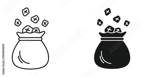 Empty glass jars with lids falling into black and white containers isolated on plain background