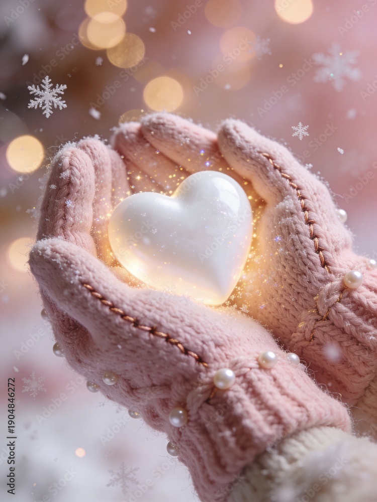 Obraz premium A person is holding a white heart in their hands