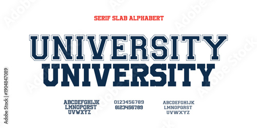 Classic college font. University sport font in american style for football, baseball or basketball logos and t-shirt. Athletic department typeface, varsity style font. Vector
