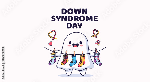 World Down Syndrome Day Socks Illustration.
