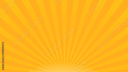 Bright yellow sunburst background with radiant radial rays and smooth gradient glow, vibrant abstract sunshine backdrop for posters, banners, marketing and modern digital design