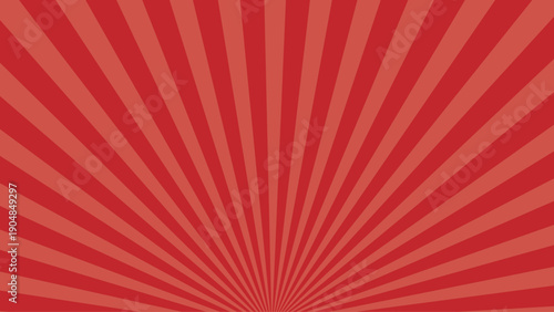Bold red sunburst background with radiant radial rays and dynamic gradient glow, eye-catching abstract backdrop for posters, banners, advertising, promotions and modern graphic design