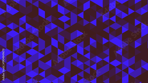 Abstract blue and purple geometric triangle pattern background with layered angular shapes, modern vibrant seamless design for digital art, branding and creative layouts