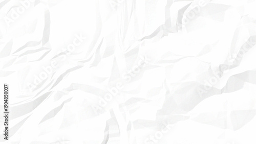 Minimal white crumpled paper texture background with soft realistic folds and subtle shadows, clean abstract surface for mockups, branding, overlays and modern design