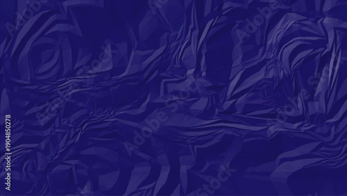 Deep blue crumpled paper texture background with dramatic folded wrinkles and rich abstract shading, modern dark surface for overlays, posters, branding and digital design