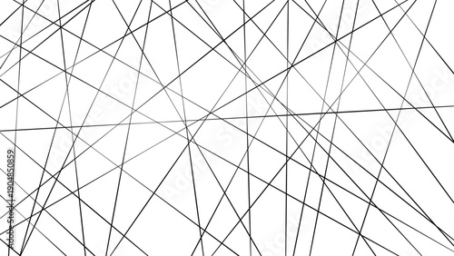 Abstract black crisscross line background on white, chaotic intersecting linear pattern, minimalist geometric texture for modern design, posters, wallpapers and creative branding