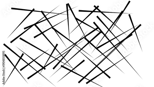 Bold black abstract intersecting line background, chaotic crisscross geometric strokes, modern minimalist linear art texture for posters, branding, wallpapers and contemporary design