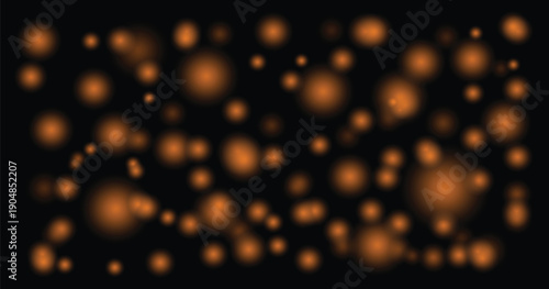 Abstract composition of blurred orange and amber light orbs against a dark background