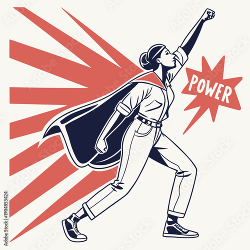 Superhero Power Strength Energy Pose