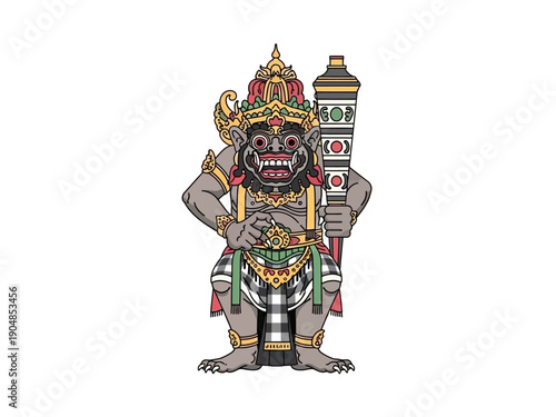 Stylized illustration of a monstrous crowned figure holding a club