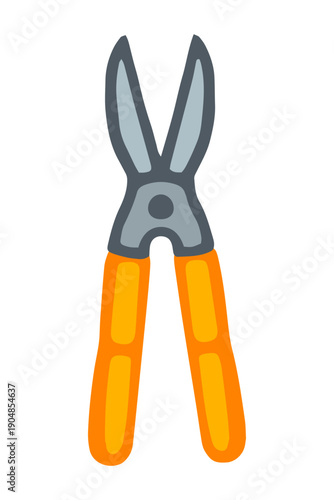 Vector illustration of garden tool pruner. Основные RGB