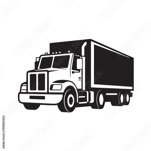 Delivery Truck Icon in Black and White Vector