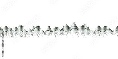 Vector illustration of a black city skyline silhouette and urban landscape with trees featuring skyscrapers and downtown architecture under a wide sky