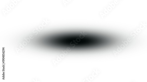 Foto Abstract black circular gradient shape with soft bokeh effect on a white background, representing a void or focus point