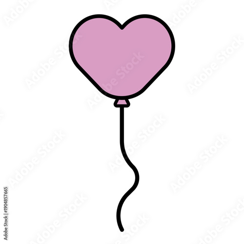 ハート型風船の装飾用パステルカラーベクターイラスト	