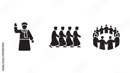 Vector Illustration Of Diverse Group Of People In Various Social Interactions For Community And Teamwork Concept