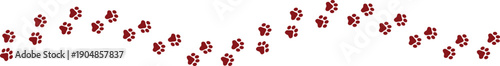 Paw Prints. Cute pets and Dogs pets paw print isolated on white background. Animal paw prints.
