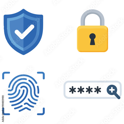 Visual representation of different methods for securing digital access and authentication
