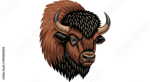Bison Head Illustration