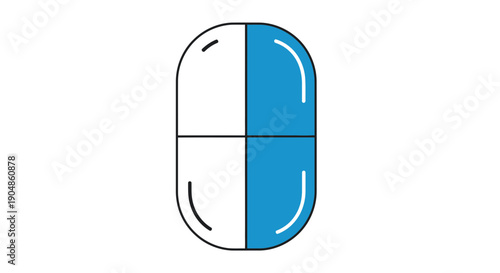 blue and white pill icon