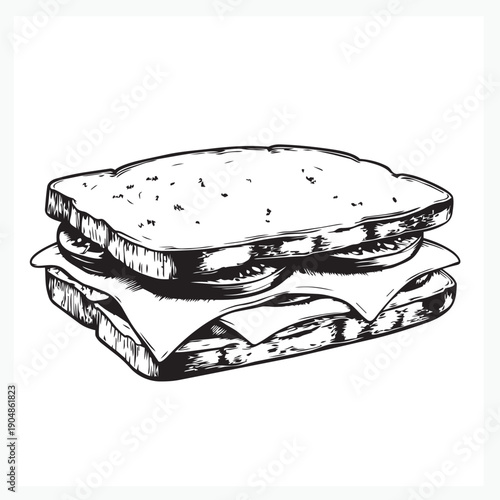 sandwich with cheese and ham