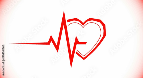 Red Heartbeat Line Art