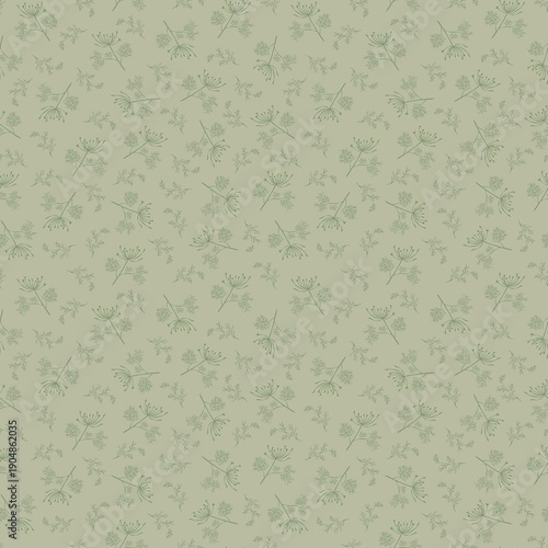 seamless floral green pattern, wild flowers, print for fabric, textile, wrapping paper, background 