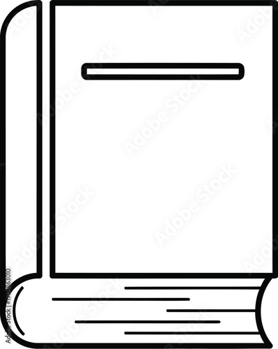 A simple line drawing of a closed book