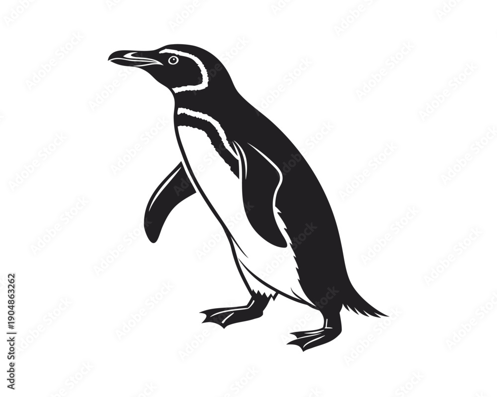 Obraz premium Standing Penguin Silhouette.