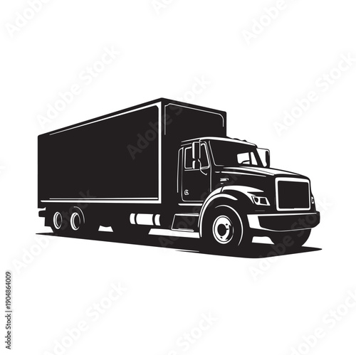 Cargo Delivery Truck Silhouette Vector Illustration