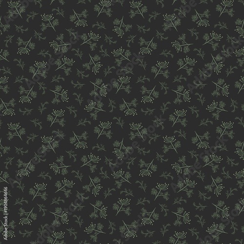 seamless floral graphite gray pattern, wild flowers, print for fabric, textile, wrapping paper, cloth 