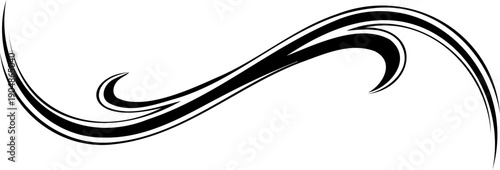 A minimalist black swirl design on a white background, perfect for graphic design elements