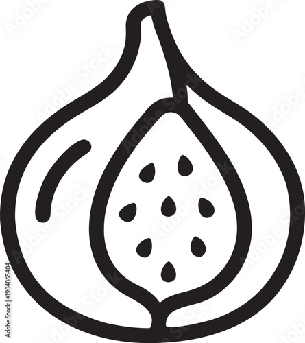 Hand drawn vector illustration of an apple and onion food design featuring cartoon art icons with sweet chocolate and easter egg holiday symbols on a color plate