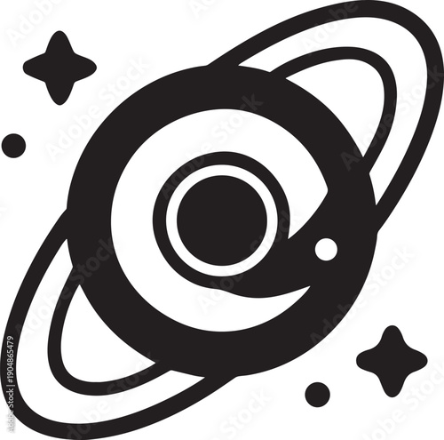 Abstract vector background featuring a 3d glass eye symbol and black spiral design as a round internet icon or business target logo